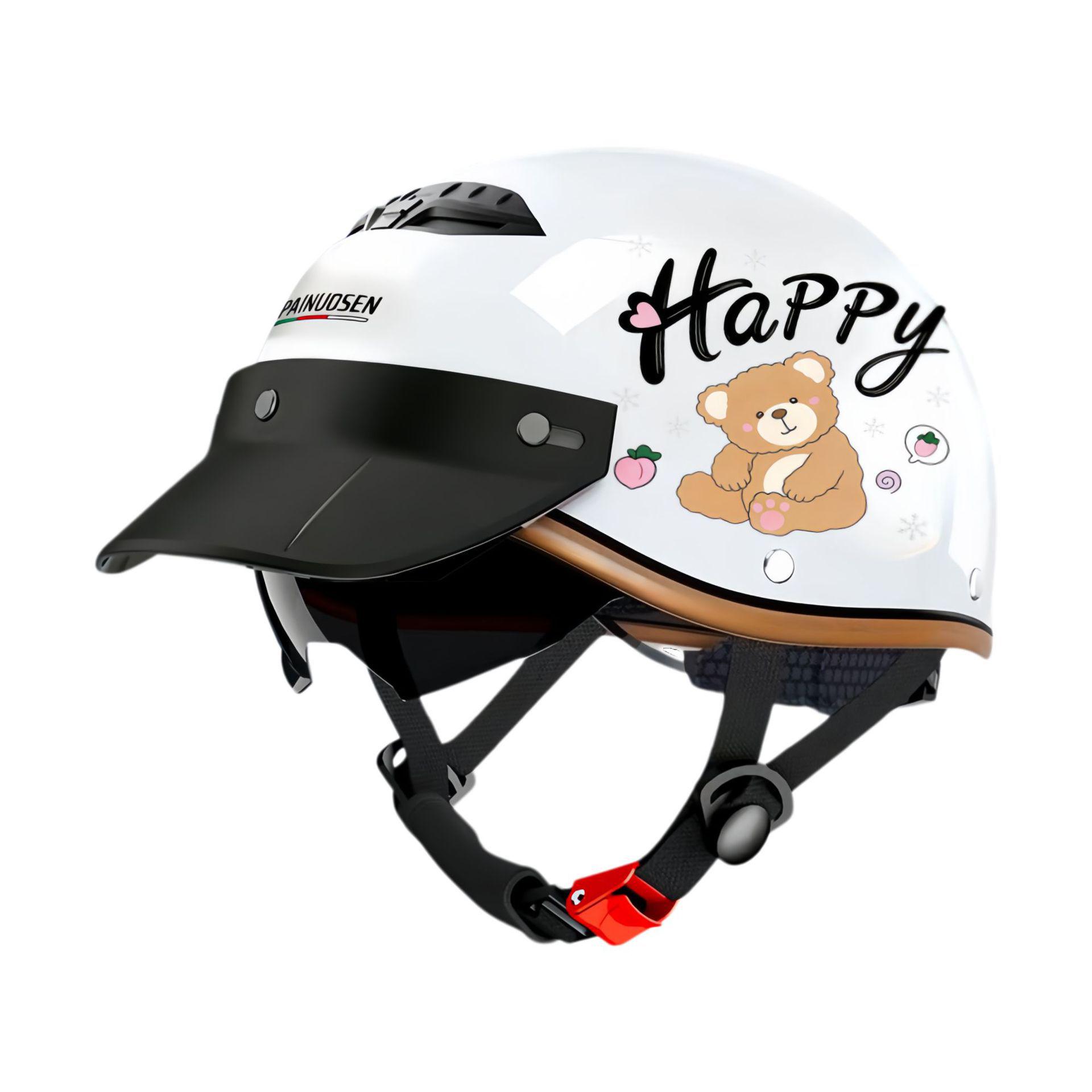Unisex Retro Electric Motorcycle Helmet with Summer Sun Protection for Scooters One Size
