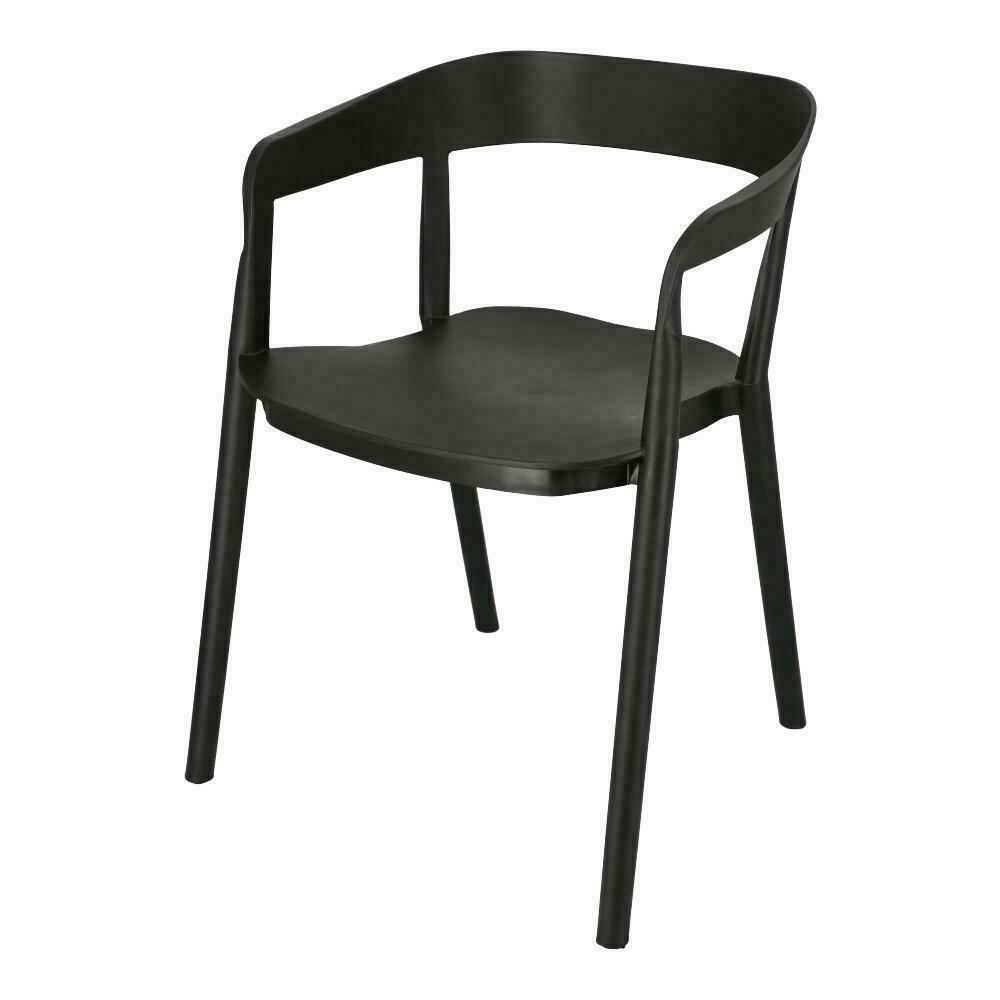 Black Bow plastic chair with armrests
