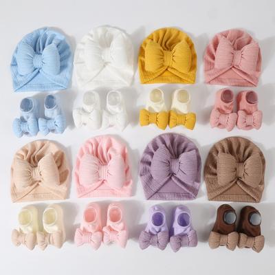 1 Set Sevimli Bebek Bere Çorap Erkek Kız Basitlik Düz Renk Bebek Bebek Türban Ayak Bileği Çorabı Yenidoğan Fotoğrafçılığı Aksesuarları