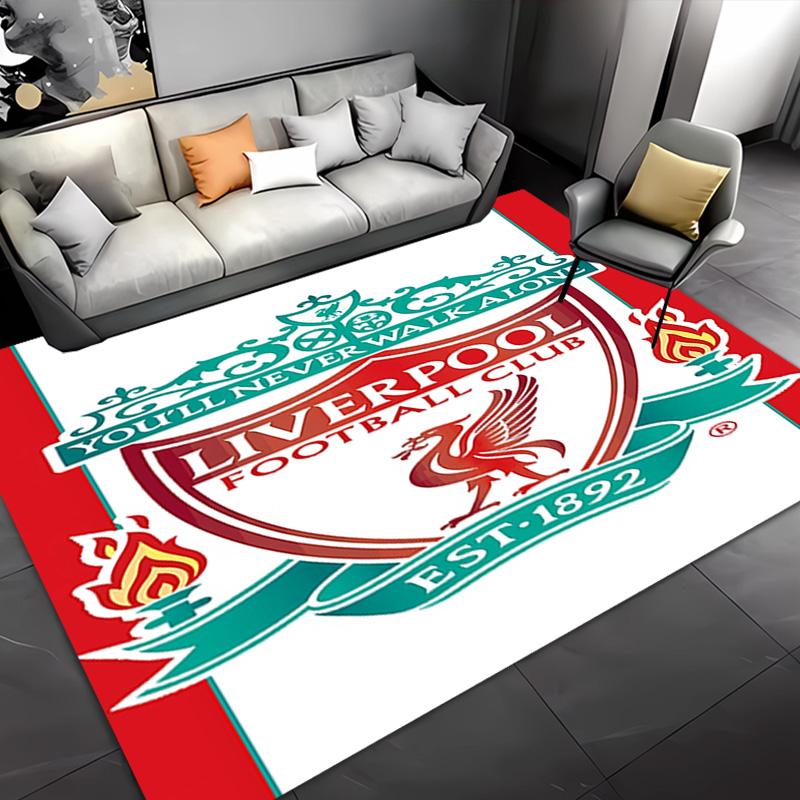 1pc Liverpool FC logo Entrance Mat, Non-Slip Mat Area Rug,Room Decor, Outdoor Decor, Kitchen Rug,Doormat - Machine Washable, Easy to Clean