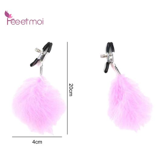 1 Paar mit Sexspielzeug für Erwachsene, exquisites Flirt-Metall-Titten-Clip-Spielzeug, Feder
