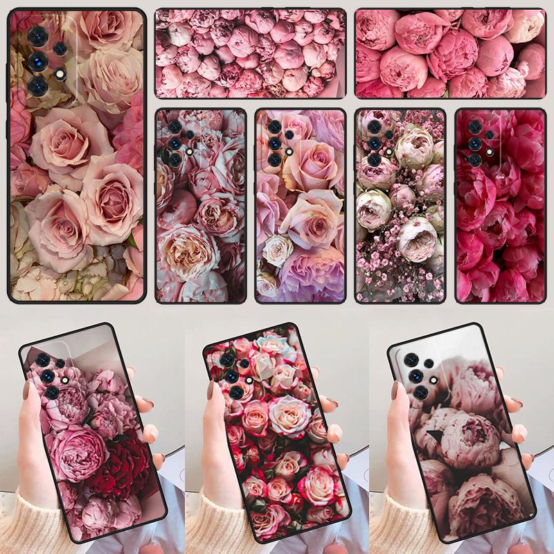Peonies Beautiful Flower phone case For Samsung Galaxy A42 A31 A40 A51 A71 A32 A80 A91 A52 A72 A20e A21S A50 A70 A11 A12 Cover