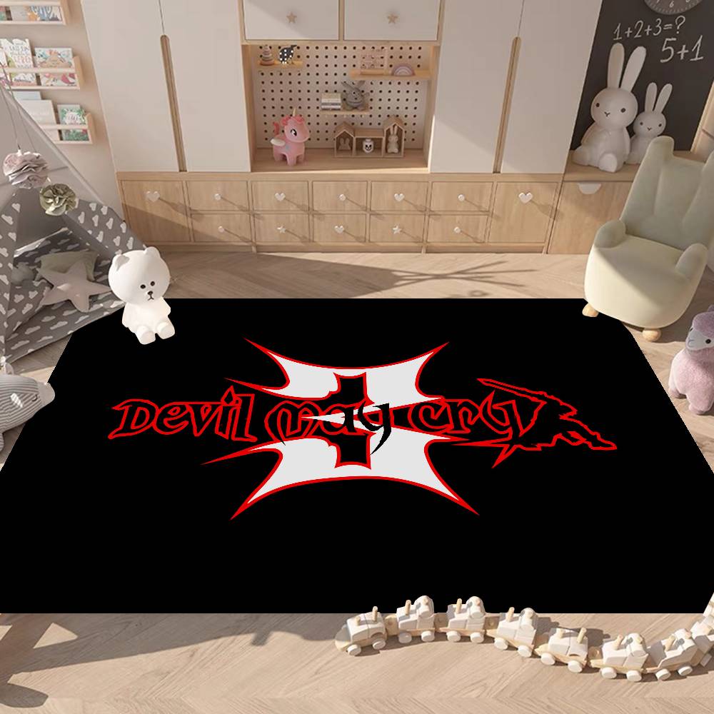 Anime D-Devil May C-Cry Logo Kitchen Mat Kids Room Bedroom Decoration Balcony Anti-Slip Doormat Living Room Alfombra