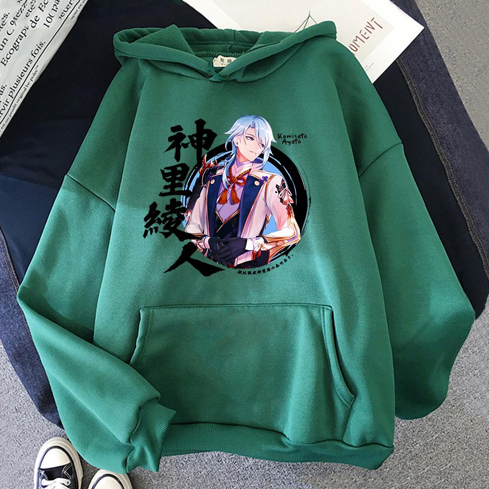 Genshin Impact Hoodie Kamisato Ayato Sweatshirts Women Clothes Unisex Couple Tops Graphic Print Pullovers Girls Plus Size Hoody