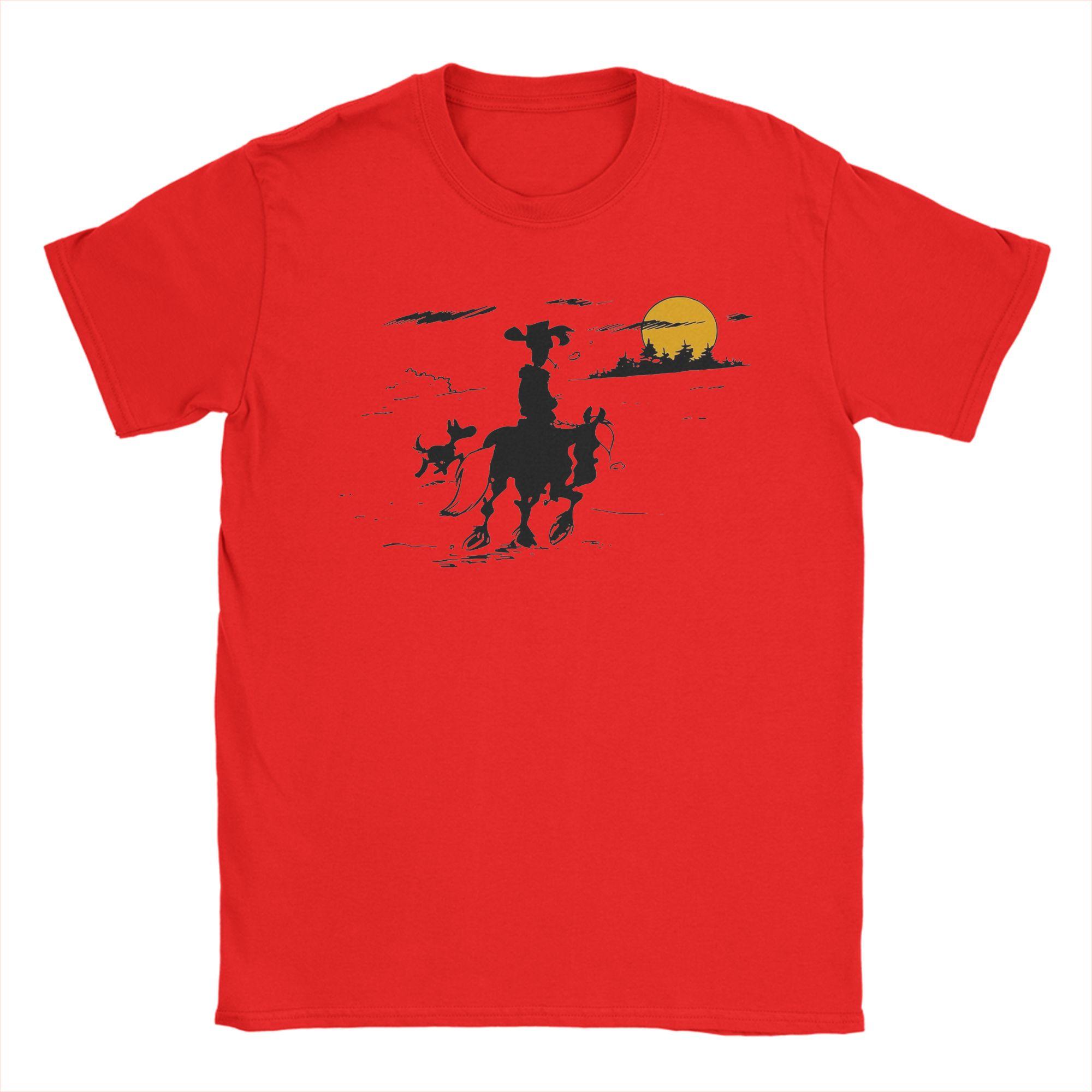 

Lucky Luke Jolly Jumper and Rantanplan T Shirts Men Pure Cotton Vintage TShirt O Neck Tee Shirt Short Sleeve Tops Gift Idea S