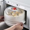 2025 Microwave Oven Steamer Double Layer Heating Steamer Box Multi-function Steamer Box Steamed Bun Food-grade Dish Containers