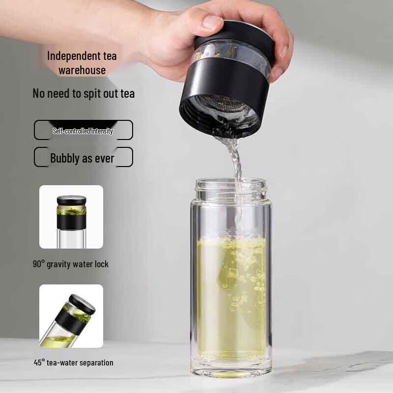 Gift Monkey Double-Layer Glass Tea Infuser Bottle
