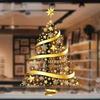 Christmas Window Clings PVC Golden Christmas Tree Electrostatic Door Clings Indoor Holiday Glass Decals Decorations For