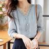 NaVaVa Women Lace Point 5 SleeVe V Neck Blouse Nb1359