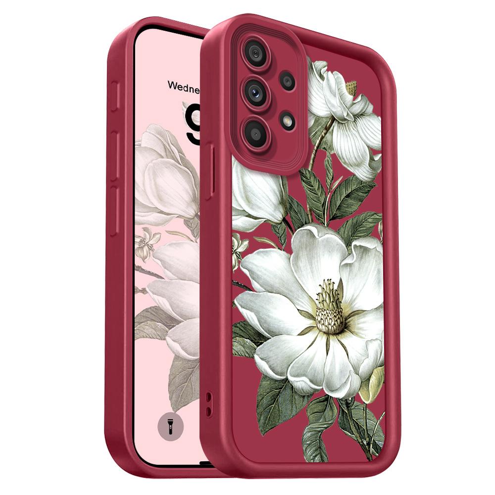 

Magnolia Flower Phone Case For Samsung Galaxy A54 A34 A14 A73 A53 A33 A23 A13 A72 A52 A52S A32 A22 A71 4G 5G Staircase Soft Cove Samsung A52 винный