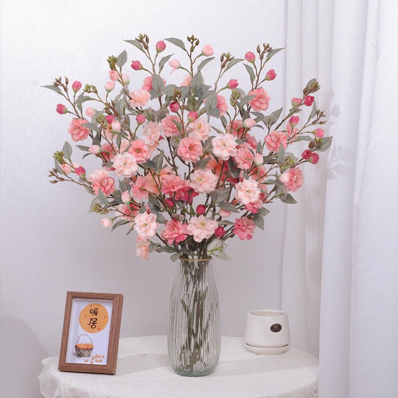Artificial Wild Camellia Flower LongBranch Peach Blossom Plum for Wedding Home Table Decor Photography Flower Decorative Flores