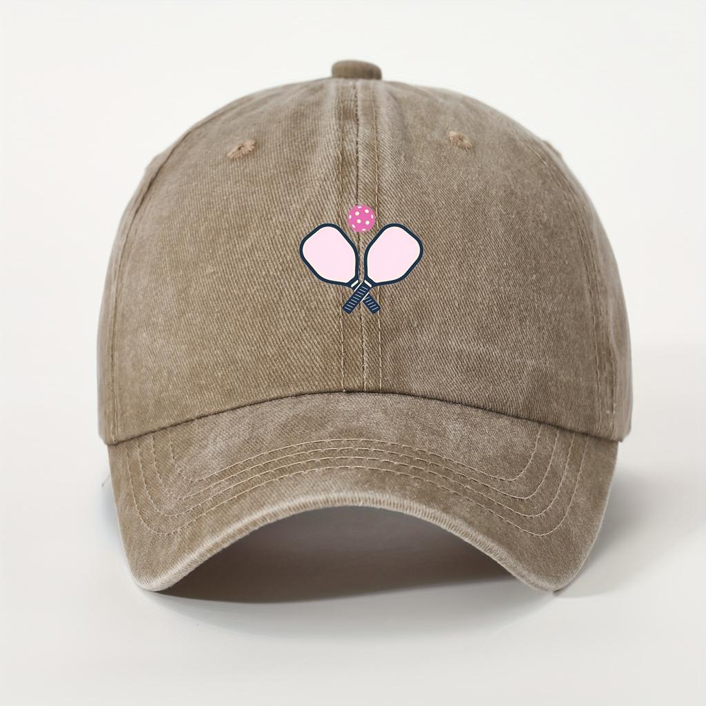 Racquet Printed Baseball Cap, Fun Outdoor Sports for Men and Women, Running Duckbill Cap, Simple Style