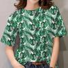 Fashionable Casual Comfortable Coconut Tree Pattern Women's Short Sleeved T-shirt