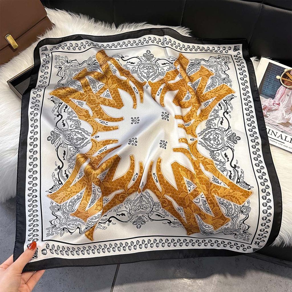 Silk scarf femininity small square scarf decoration 71 professional small square scarf silk scarf summer thin versatile scarf French headband