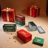 Ornament Durable Tin Christmas Box Vintage Style Rust Proof Tin Container Mini Size Simulation Design Iron Box Christmas