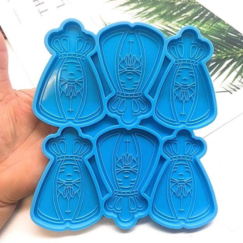 6 Cavities Silicone Resin Molds Ornaments Moulds Crafts Making Moulds King Shaped Silicone Material Hand-Making Tools