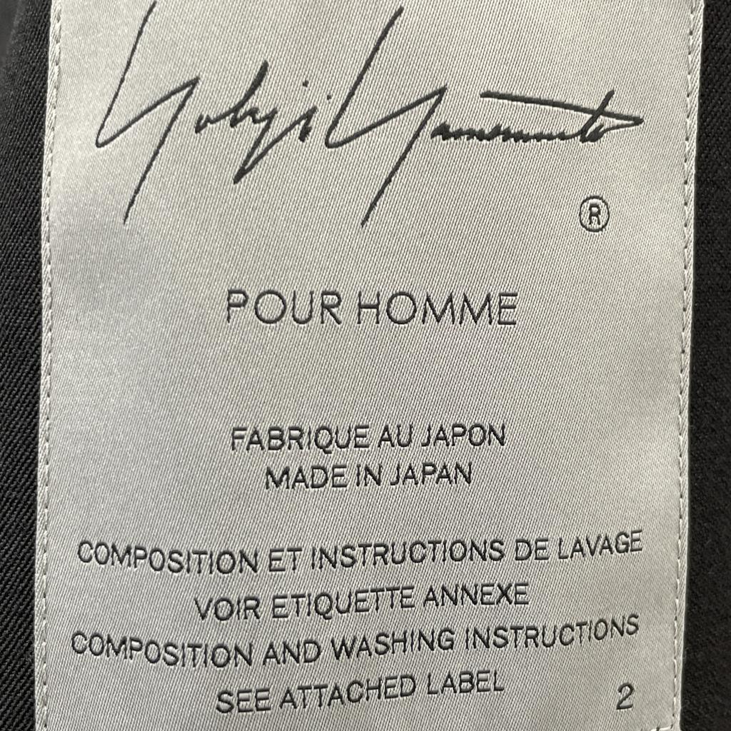 Yohji Yamamoto POUR HOMME 22AW HE-C09-100 Black Drape Coat coat 2 blackUsed