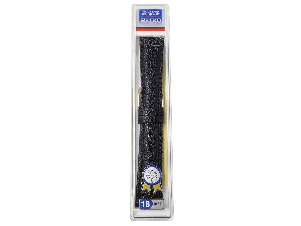 Seiko Watch Band 18mm DAE4R Cowhide Shrink Black [SEIKO] Men's