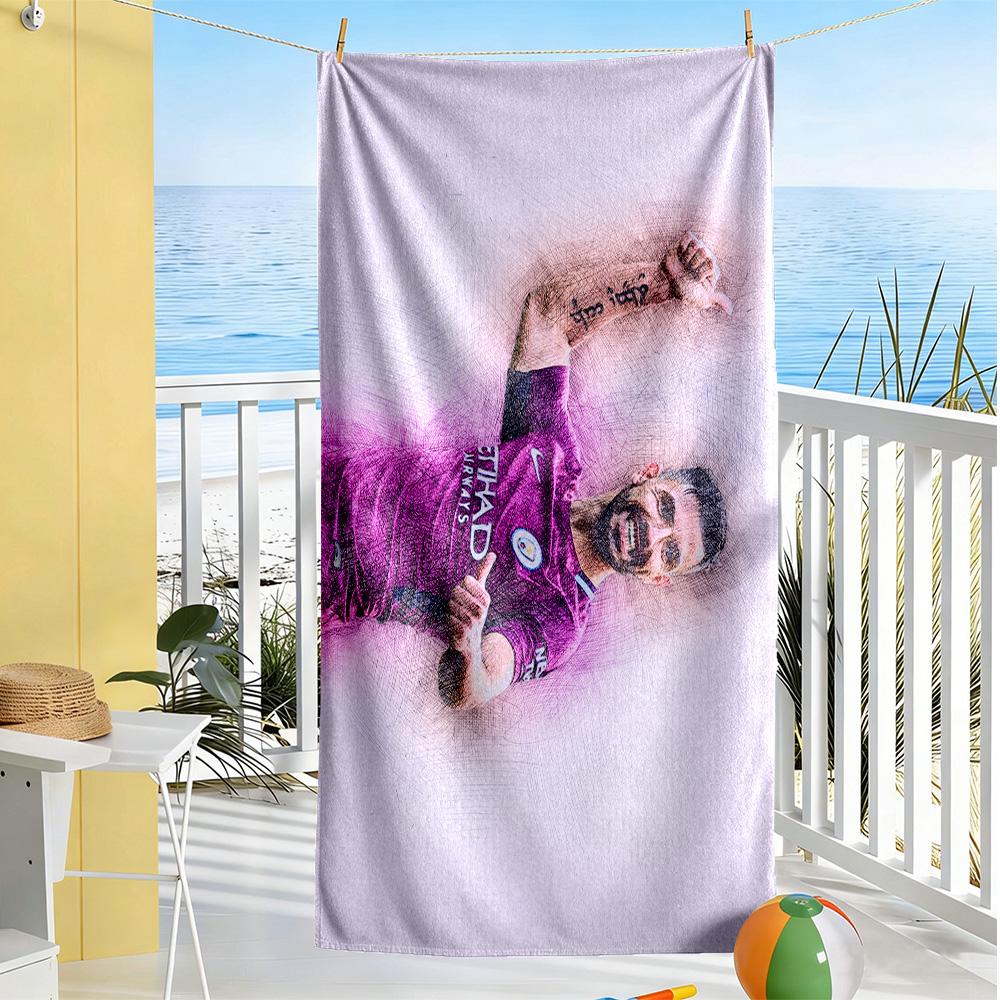 Dynamic Soccer Action Beach Towel Super Soft Microfiber Quickdry Fabric Comfortable Lightweight Suitable for Swimming, Gym, Camping, Yoga Vacation