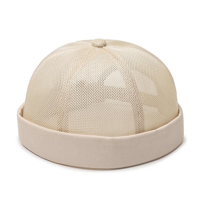 Breathable Mesh Unisex Melon Cap Solid Color Summer Brimless Hat Hip Hop Skullcap Street Style Beanies Hats Fashion Headwear