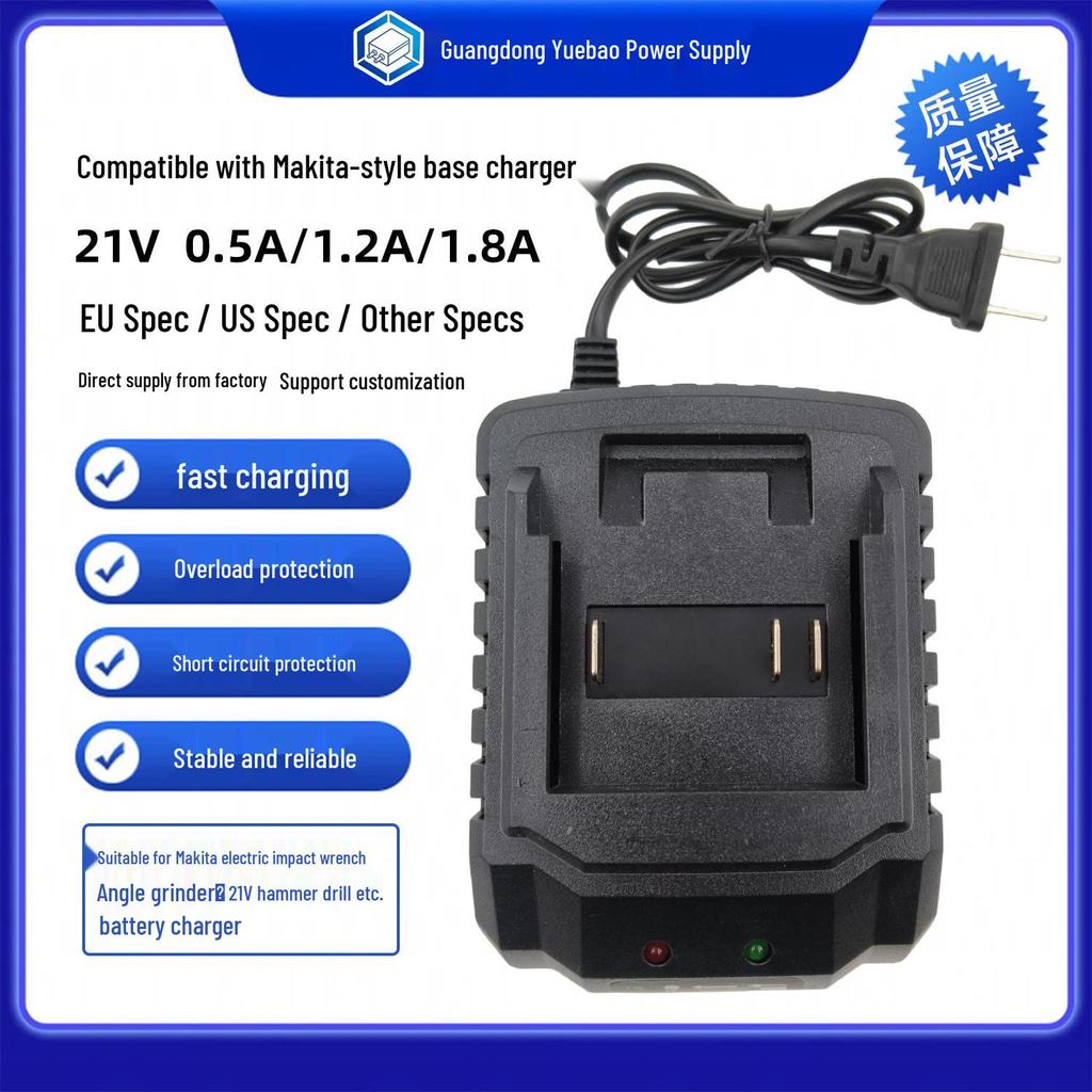21V Compatible Lithium Battery Charger for Makita Electric Wrench, Drill, Hammer, Grinder, and Tools
