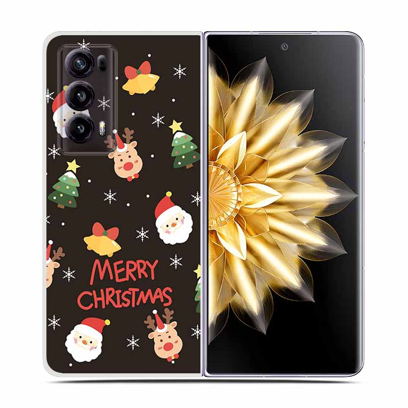 For Honor Magic V2 Case VER-AN1 Christmas Cute Clear Hard Plastic PC Back Cover For Huawei Honor Magic V2 5G Coques Cartoon Bags