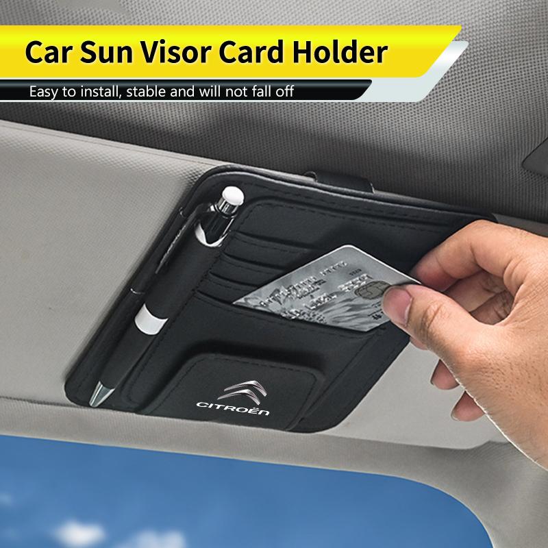 Car Sun Visor Card Holder Multifunctional For Citroen C4 C3 C5 C1 C2 Berlingo Celysee Cactus Picasso Aircross Saxo Grand