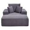Chaise Lounge Chair, 1380 Mm Boneless Chaise Lounge Indoor, Modern Upholstered Oversized Reading Chair with Throw Pillows & Armrests, Sofa Couch Deep