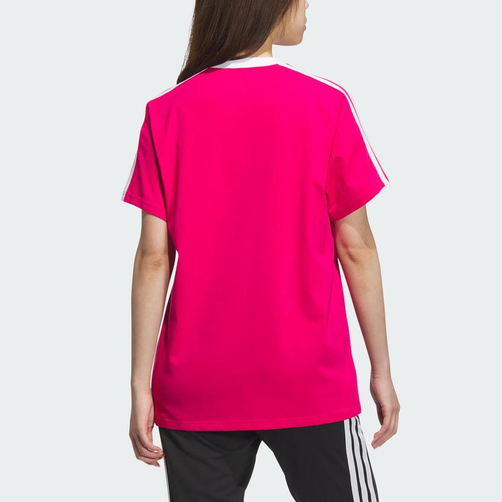 adidas Women's Essentials Loose Fit Cotton Short Sleeve T-Shirt Bright Pink KC5440