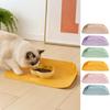 Pet Bowl Mat, Waterproof Pet Feeding Mat, Faux Leather Cat Food Mat with Raised Edges, Non Slip Spill Proof Food Mat for Cats Small Dogs