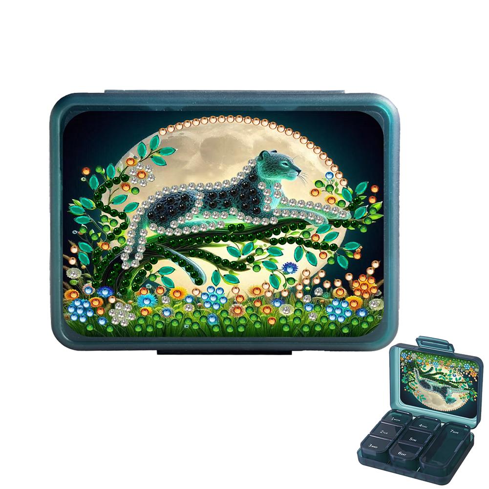 Diamond Art Pill Box Mini Travel Portable Storage Box Rectangular Medicine Box Diamond Painting DIY Blingbling Pill Case Pastill