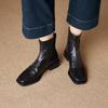 Women Ankle Boots Designer Retro Zipper Genuine Leather Flat Shoe 2026 Autumn Winter New High Quality Short Boots Botas De Mujer