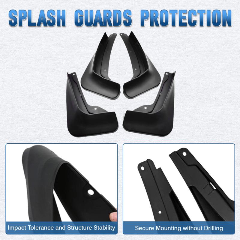 Black for Buick Envision S 2024-2025 Fender Mudflaps PP Splash Guard Mud Flaps Front and Rear Wheels Fender