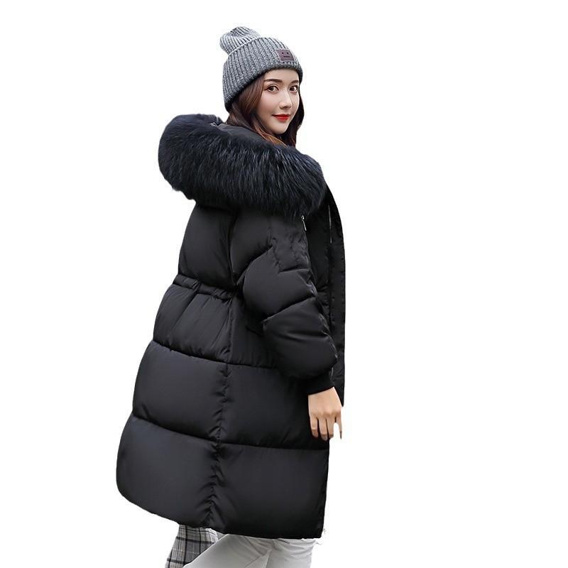Down cotton-padded clothes, women's medium and long bread clothes, large fur collar cotton-padded jackets, new thickened cotton-padded jackets.