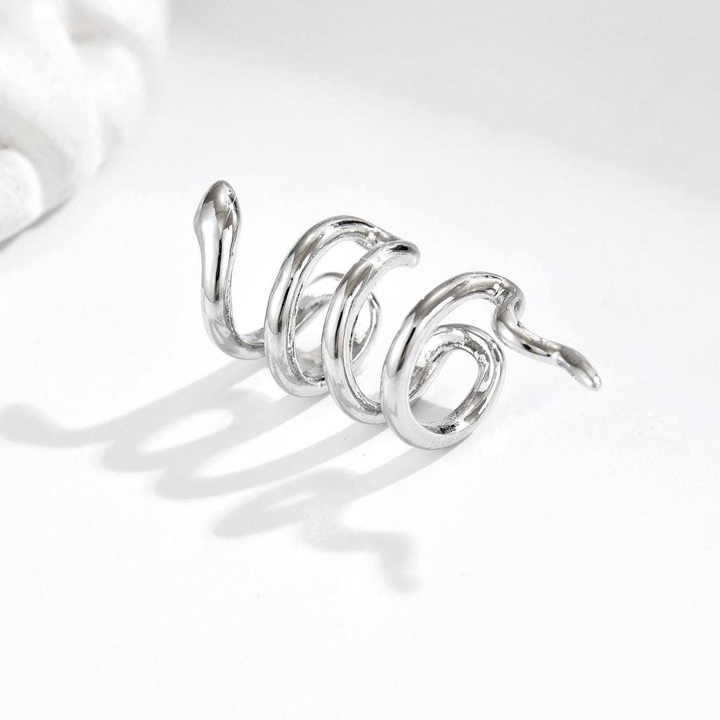 Niche Serpentine Wrapped Ear Clip Niche Light Luxury High End Spirit Snake No Ear Hole Ear Bone Clip Ear Hanging Earrings