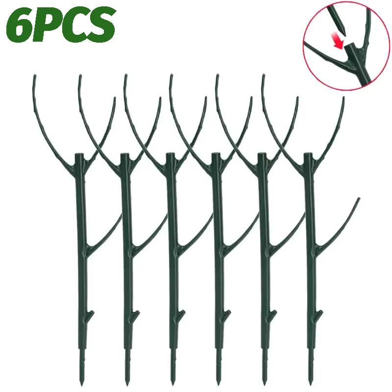 3/24PCS Twig Plant Support Brackets Stackable Green Plants Growth Stakes Detachable Monstera Climbing Stakes for Indoor Outdoor