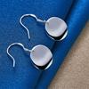 Charm 925 Sterling Silver Exquisite Shiny Round Pendant Earrings Women's Fashion Wedding Party Jewelry