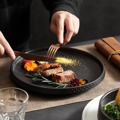 Europäisches Keramik Tiefes Gericht Hotel Restaurant Besteck Schwarz Matt Salatteller Steak Pastateller Kochschüssel Küchenutensilien