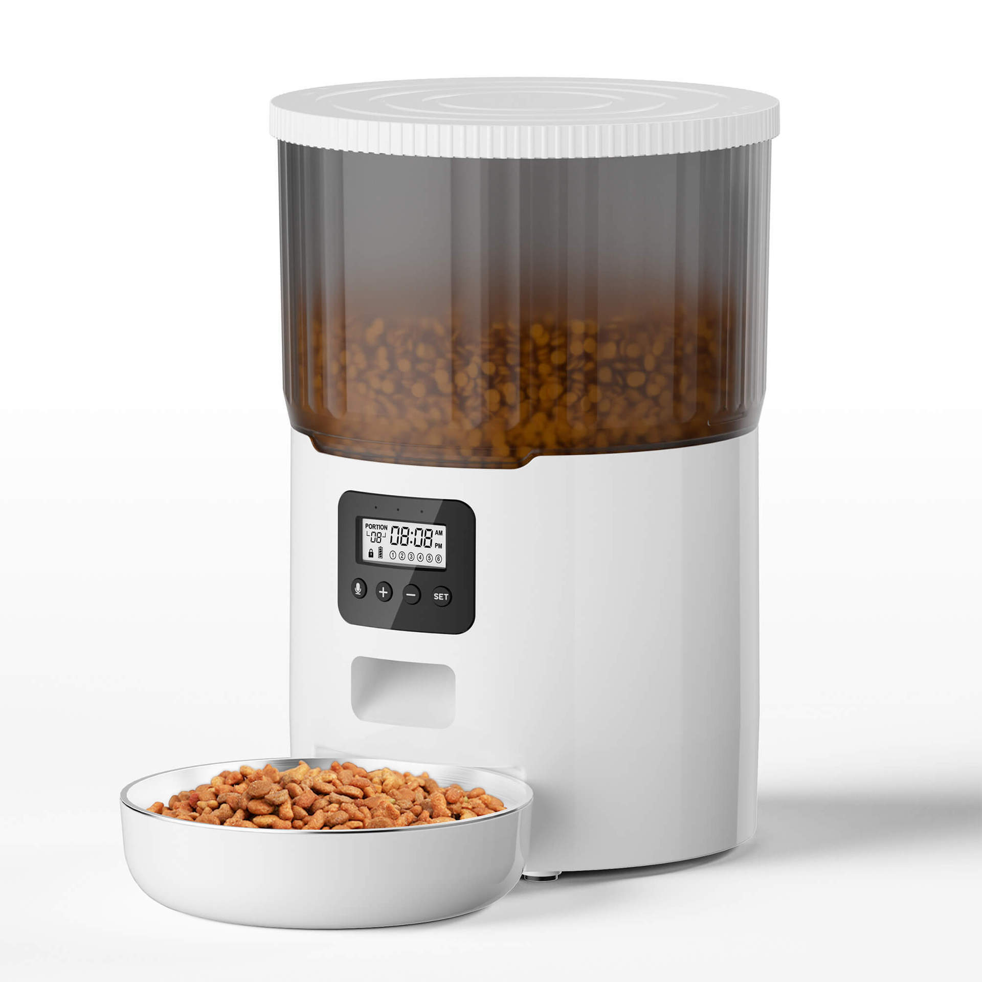 

4L pet automatic feeder with key WIFI for cats and dogs is a remote feeding device suitable for small and medium-sized cats Button Pet Feeder&4L