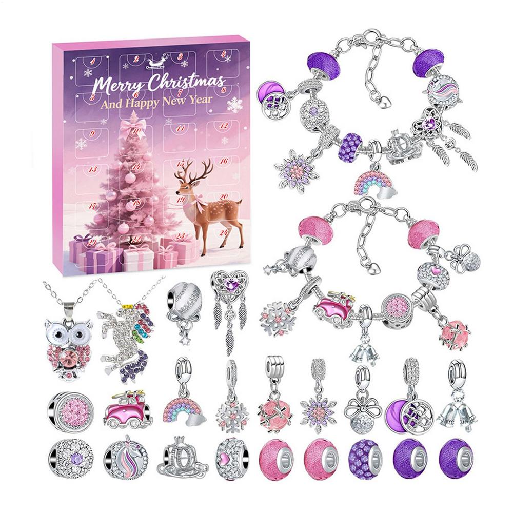 2025 Christmas Jewelry Gift box 24-Day Girls Earring Bracelet Set Christmas Advent Calendar for Teen Adults Family