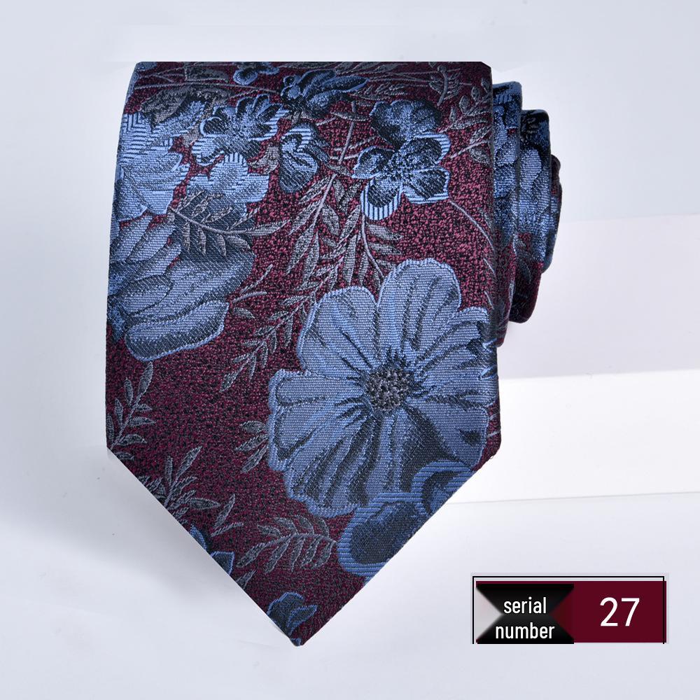 Wine Red Jacquard Tie for Men - Formal Business, Wedding, and Groom 8cm Executive Style