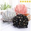 Waterproof Double Shower Cap Gold Printed Terylene Cotton Hair Cap for Women Bathing Essential