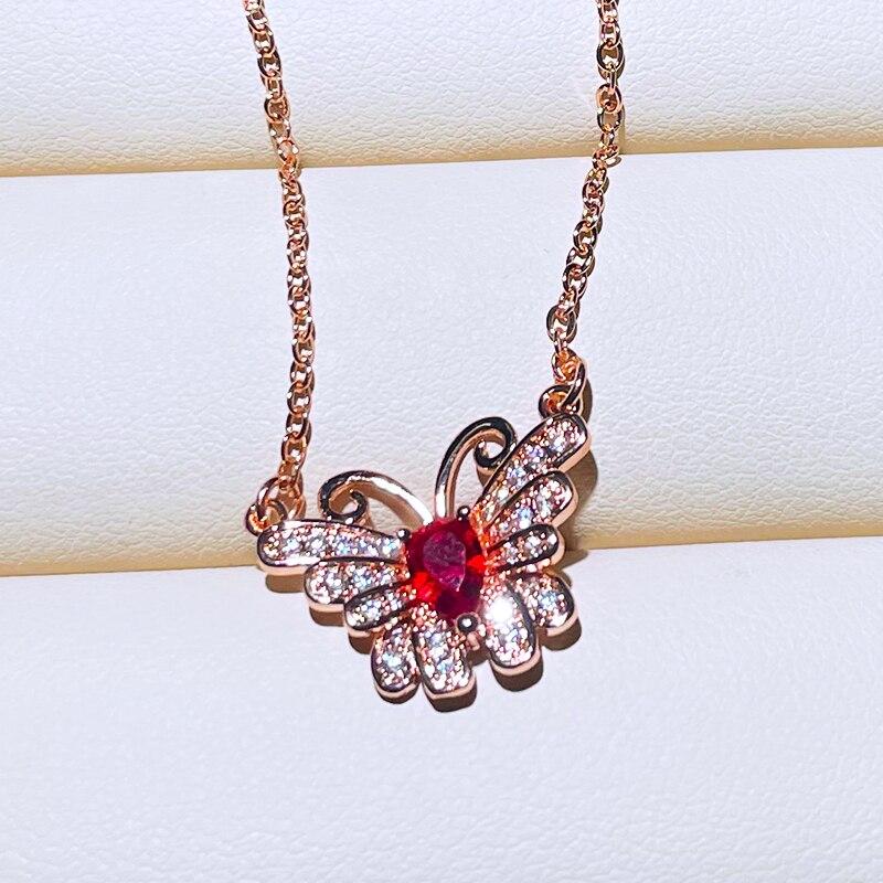 BELLA BOX Classic Pendant Necklaces With Butterfly For Women Charm Wedding Engagement Fine Jewelry