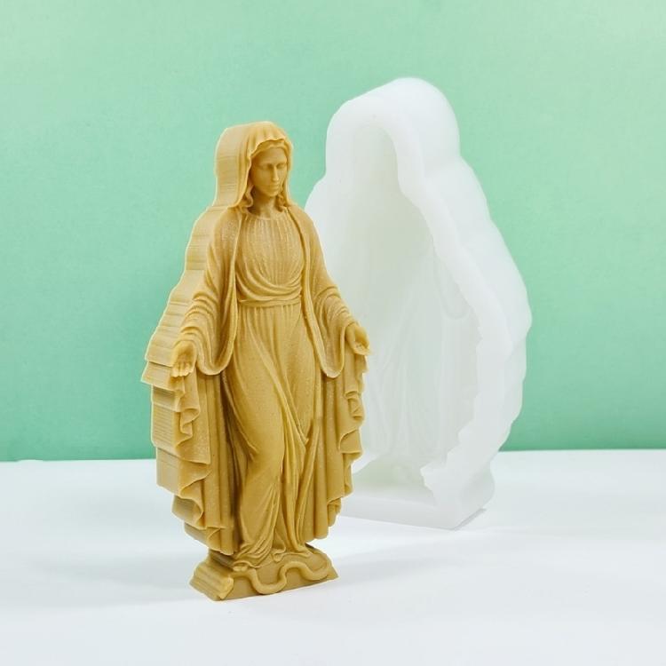 Silicone Candle Mold Catholic Gypsum Concrete Resins Cast 3D Virgins Soap Molds