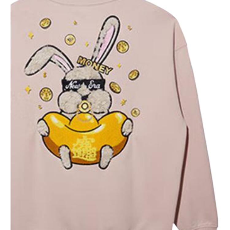 New Era 2023 Year Of The Rabbit Limited Edition Letter Rabbit Print Pullover Sweatshirt Unisex Sweatshirt Pink 13488934