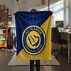Koc flanelowy z nadrukiem Al Nassr FC, Wysokiej jakości, Wygodny na wszystkie pory roku, Wystrój domu, Ciepło i komfort