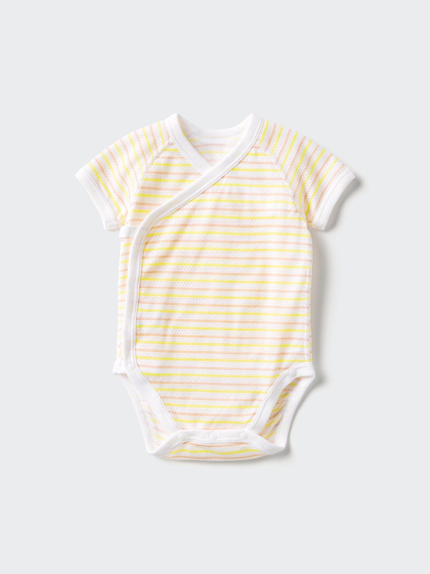 Uniqlo Япония Хлопковый сетчатый боди с передним открытием 42 YELLOW/60 (3 months)