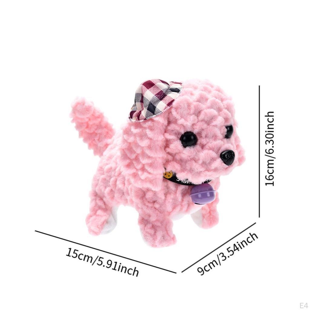 Electric Plush Dog Toy Cute Soft Hat for Festival Holiday Girls Boys White
