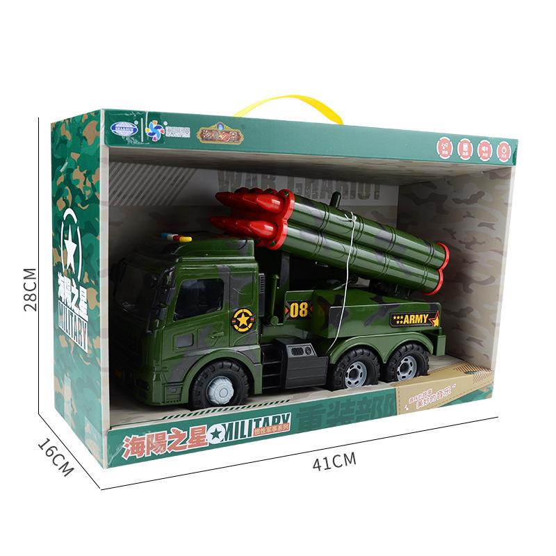 Large Inertial Military Transport Vehicle Simulation Air Defense Missile Chariot Model Children'S Sound And Light Toy Car
