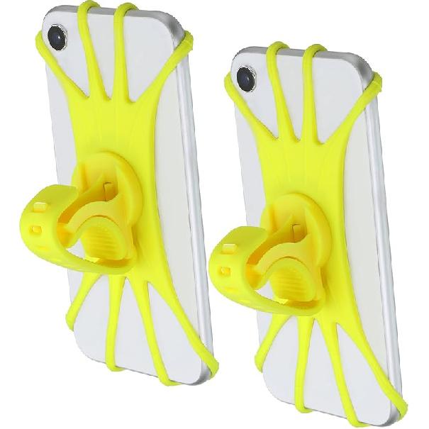

PATIKIL 2Pcs Bike Phone Mount, 360° Rotation Silicone Motorcycle Phone Holder for 3 - 6.5 Phones Adjustable Phone Mount for Motorcycle Bicycle